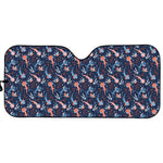 Blue Axolotl Pattern Print Car Sun Shade