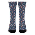 Blue Axolotl Pattern Print Crew Socks