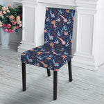 Blue Axolotl Pattern Print Dining Chair Slipcover