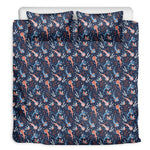 Blue Axolotl Pattern Print Duvet Cover Bedding Set