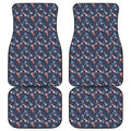 Blue Axolotl Pattern Print Front and Back Car Floor Mats