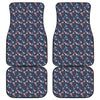 Blue Axolotl Pattern Print Front and Back Car Floor Mats