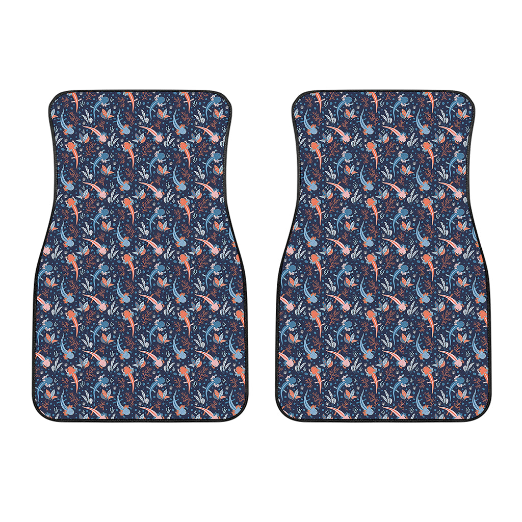 Blue Axolotl Pattern Print Front Car Floor Mats