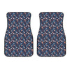 Blue Axolotl Pattern Print Front Car Floor Mats