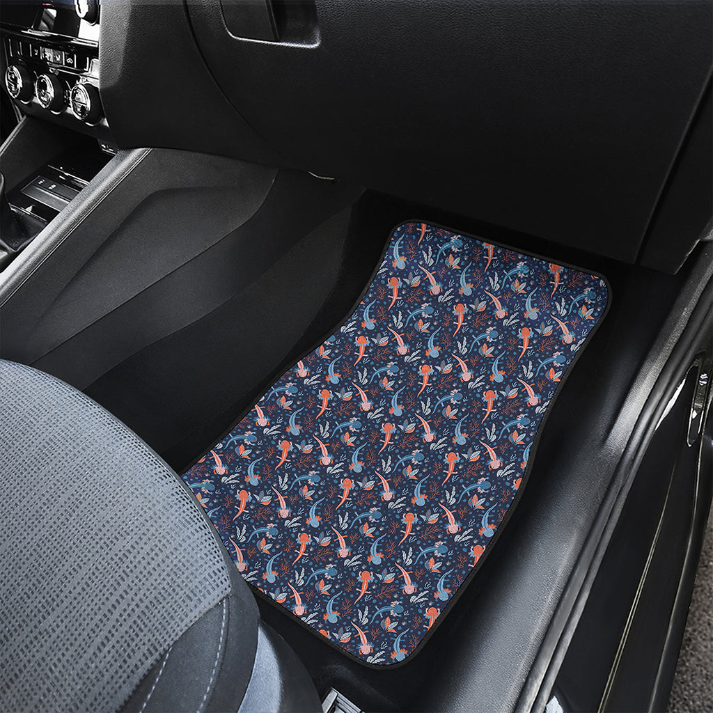 Blue Axolotl Pattern Print Front Car Floor Mats