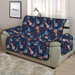 Blue Axolotl Pattern Print Half Sofa Protector