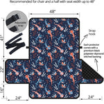 Blue Axolotl Pattern Print Half Sofa Protector