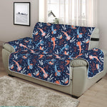 Blue Axolotl Pattern Print Half Sofa Protector