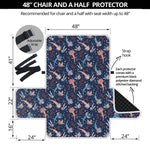 Blue Axolotl Pattern Print Half Sofa Protector