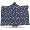 Blue Axolotl Pattern Print Hooded Blanket