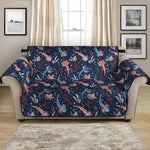 Blue Axolotl Pattern Print Loveseat Protector