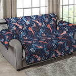 Blue Axolotl Pattern Print Loveseat Protector