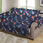 Blue Axolotl Pattern Print Loveseat Protector