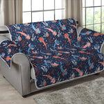 Blue Axolotl Pattern Print Loveseat Protector