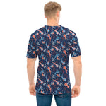 Blue Axolotl Pattern Print Men's T-Shirt