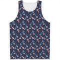 Blue Axolotl Pattern Print Men's Tank Top