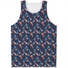 Blue Axolotl Pattern Print Men's Tank Top