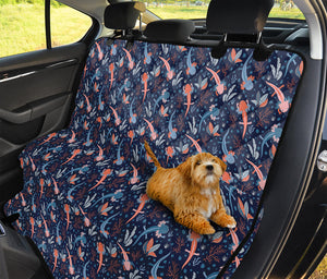 Blue Axolotl Pattern Print Pet Car Back Seat Cover