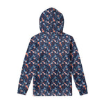 Blue Axolotl Pattern Print Pullover Hoodie
