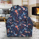 Blue Axolotl Pattern Print Recliner Slipcover