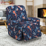 Blue Axolotl Pattern Print Recliner Slipcover