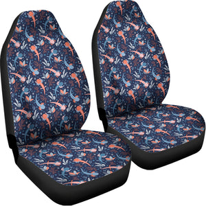 Blue Axolotl Pattern Print Universal Fit Car Seat Covers