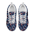 Blue Axolotl Pattern Print White Sneakers