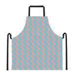 Blue Bacon Pattern Print Apron