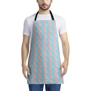 Blue Bacon Pattern Print Apron