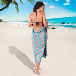 Blue Bacon Pattern Print Beach Sarong Wrap