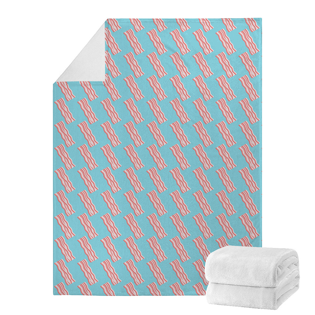 Blue Bacon Pattern Print Blanket