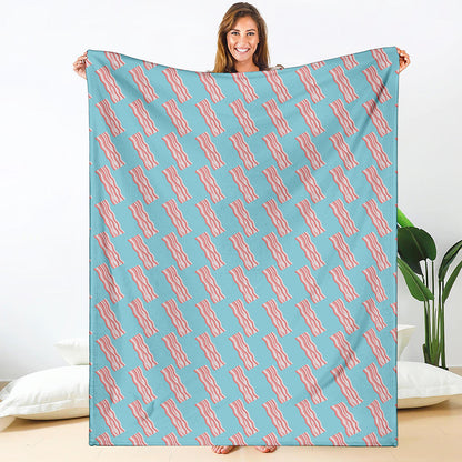 Blue Bacon Pattern Print Blanket