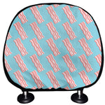 Blue Bacon Pattern Print Car Headrest Covers