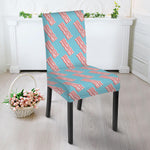 Blue Bacon Pattern Print Dining Chair Slipcover