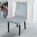 Blue Bacon Pattern Print Dining Chair Slipcover