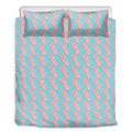 Blue Bacon Pattern Print Duvet Cover Bedding Set