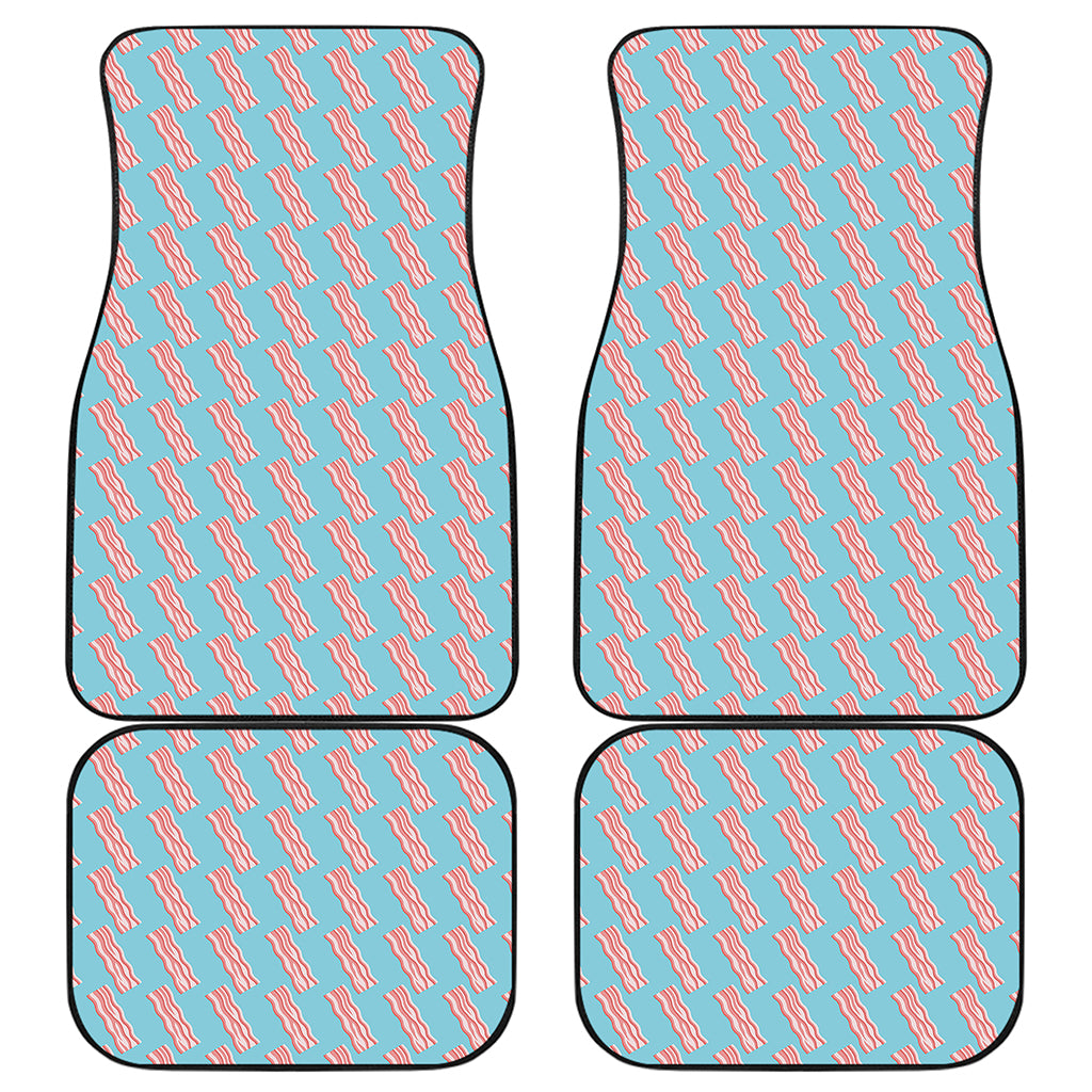 Blue Bacon Pattern Print Front and Back Car Floor Mats