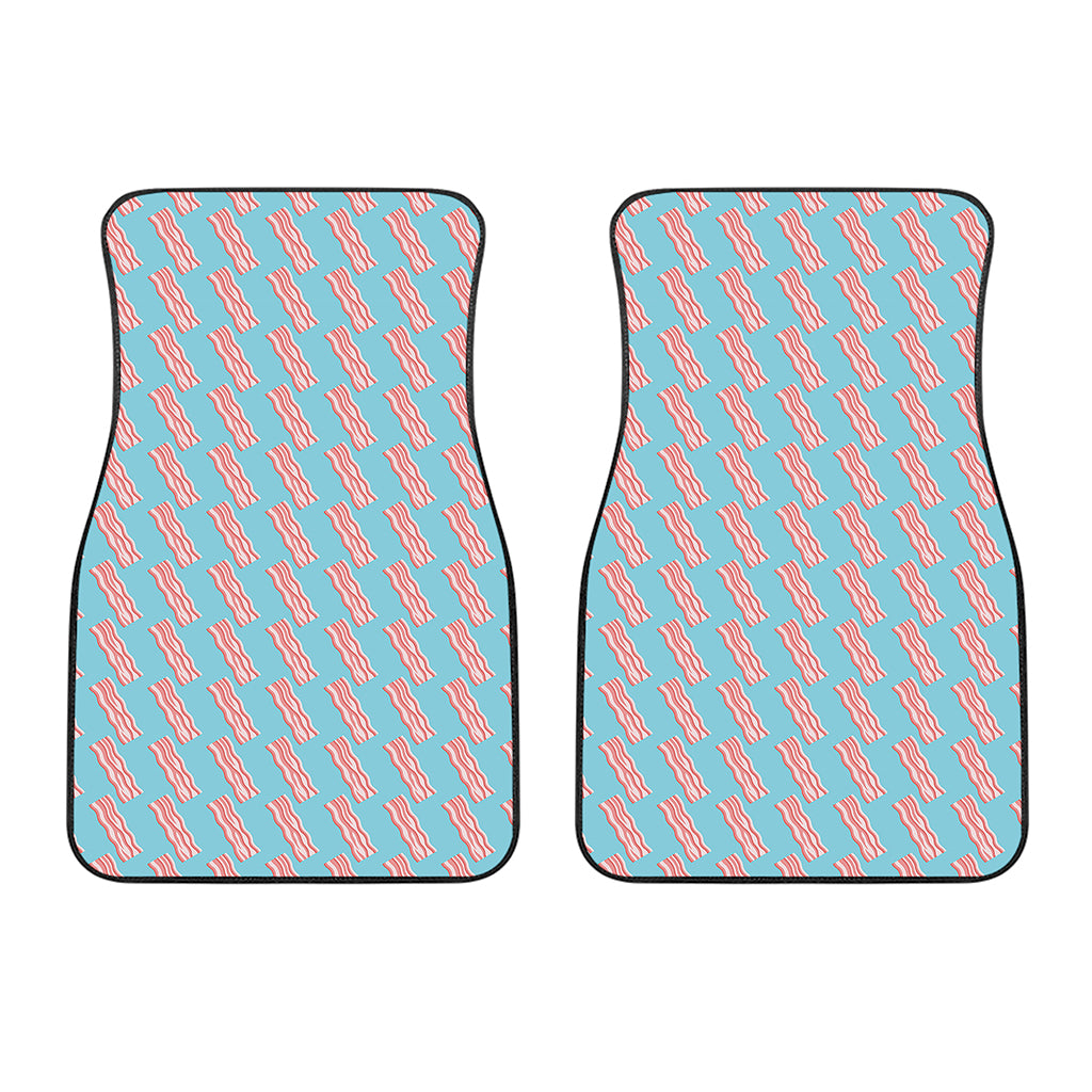 Blue Bacon Pattern Print Front Car Floor Mats