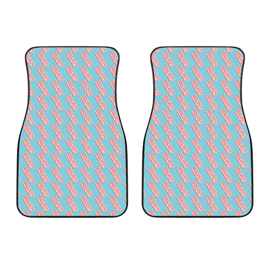Blue Bacon Pattern Print Front Car Floor Mats