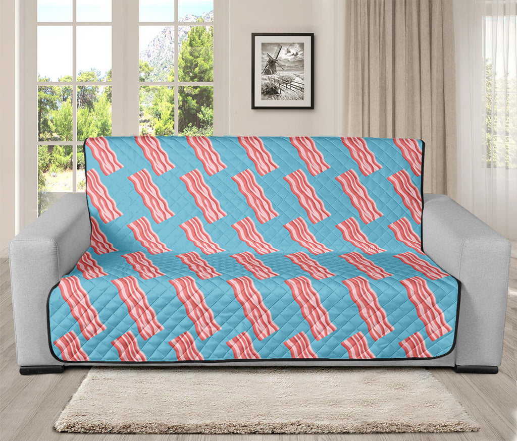 Blue Bacon Pattern Print Futon Protector