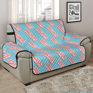 Blue Bacon Pattern Print Half Sofa Protector