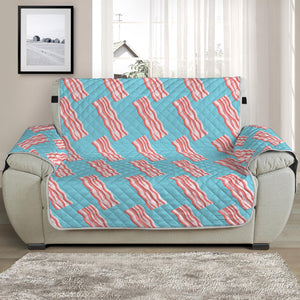 Blue Bacon Pattern Print Half Sofa Protector