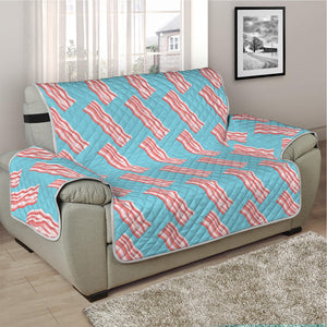 Blue Bacon Pattern Print Half Sofa Protector