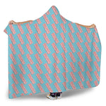 Blue Bacon Pattern Print Hooded Blanket