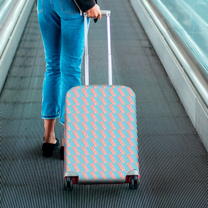 Blue Bacon Pattern Print Luggage Cover