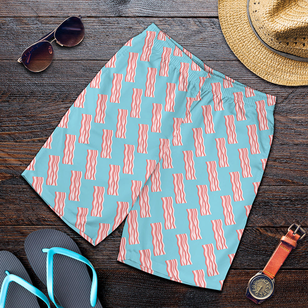 Blue Bacon Pattern Print Men's Shorts