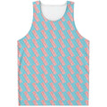 Blue Bacon Pattern Print Men's Tank Top