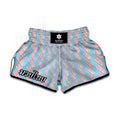 Blue Bacon Pattern Print Muay Thai Boxing Shorts