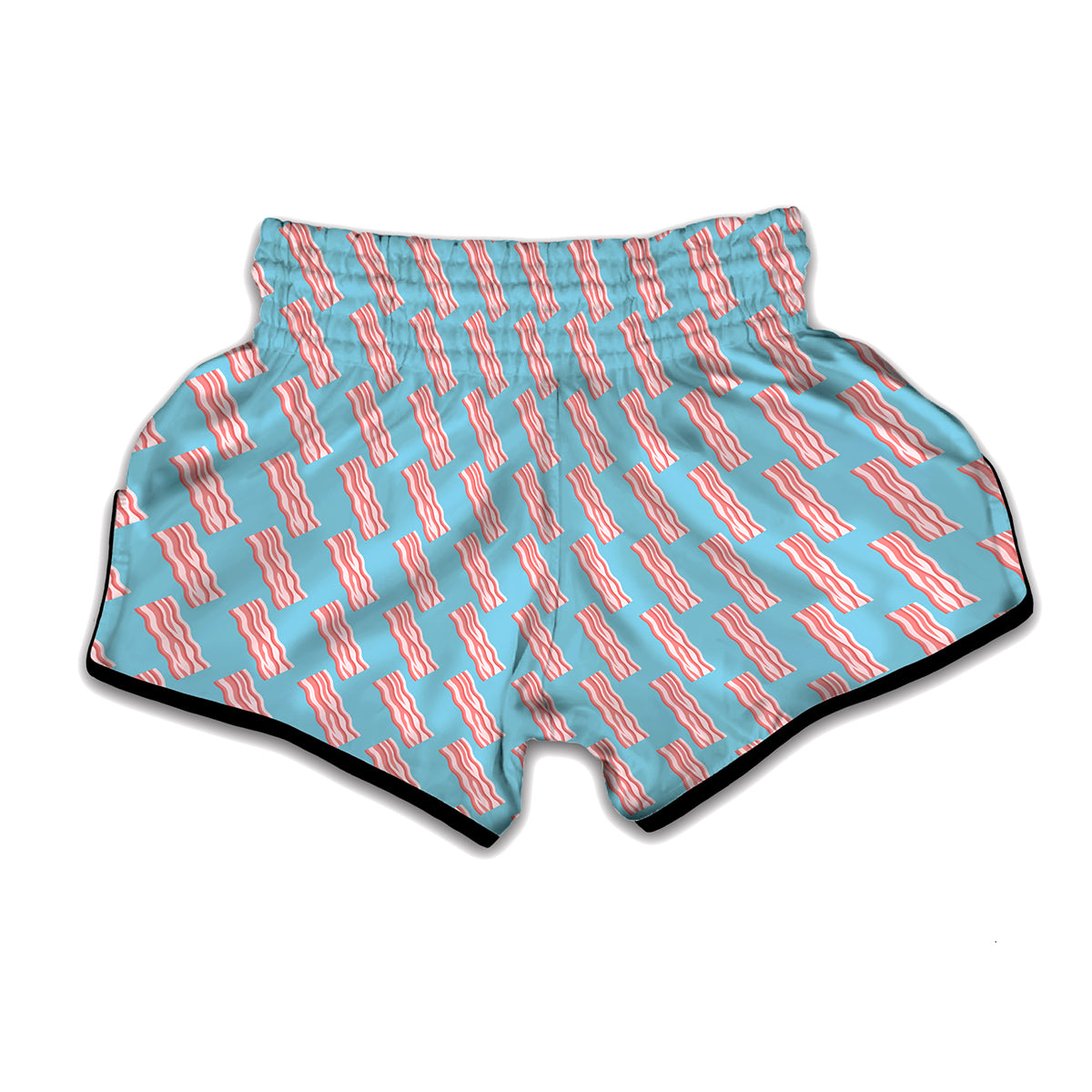 Blue Bacon Pattern Print Muay Thai Boxing Shorts