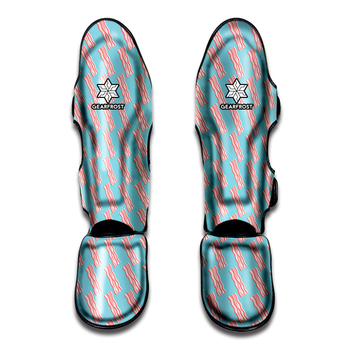 Blue Bacon Pattern Print Muay Thai Shin Guard